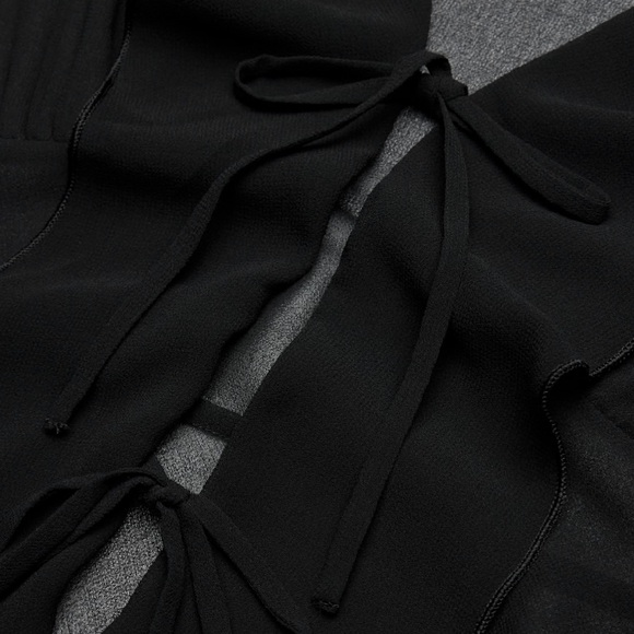 Wilfred x Aritzia “Frenchy” Black Sheer Ruffle Blouse - Picture 6 of 7